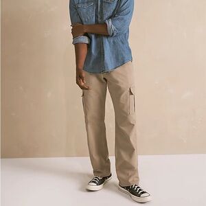Denim Shirt and Khaki Cargo Pants